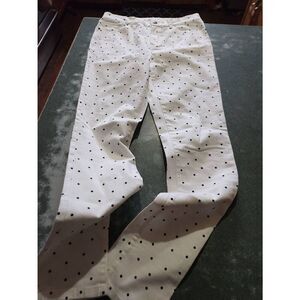 Tyler Boe white jeans with black polkadot sz  6